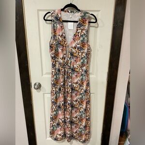 Garnet Hill Floral Wrap Maxi Dress